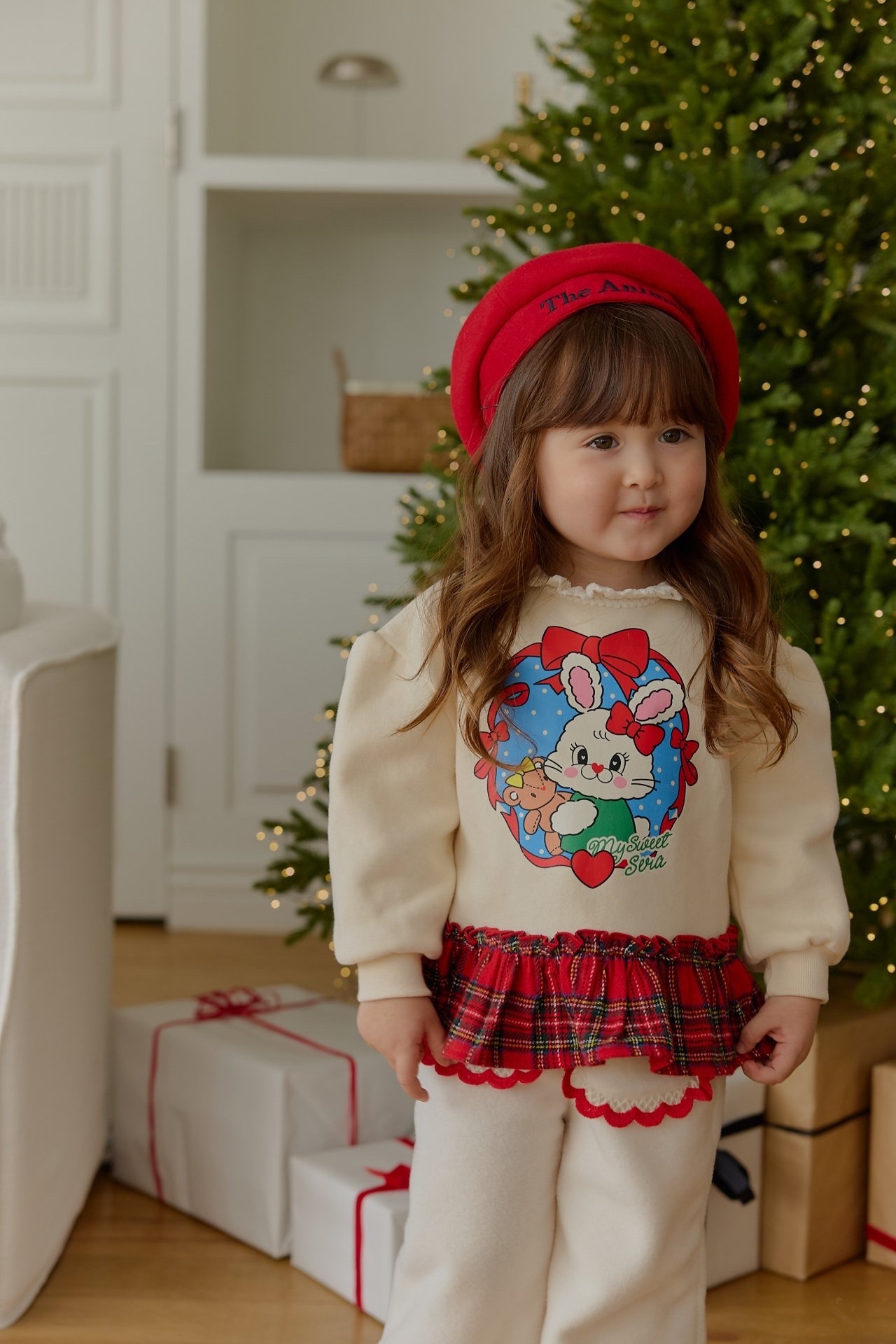 Sera Check Frill Sweatshirt