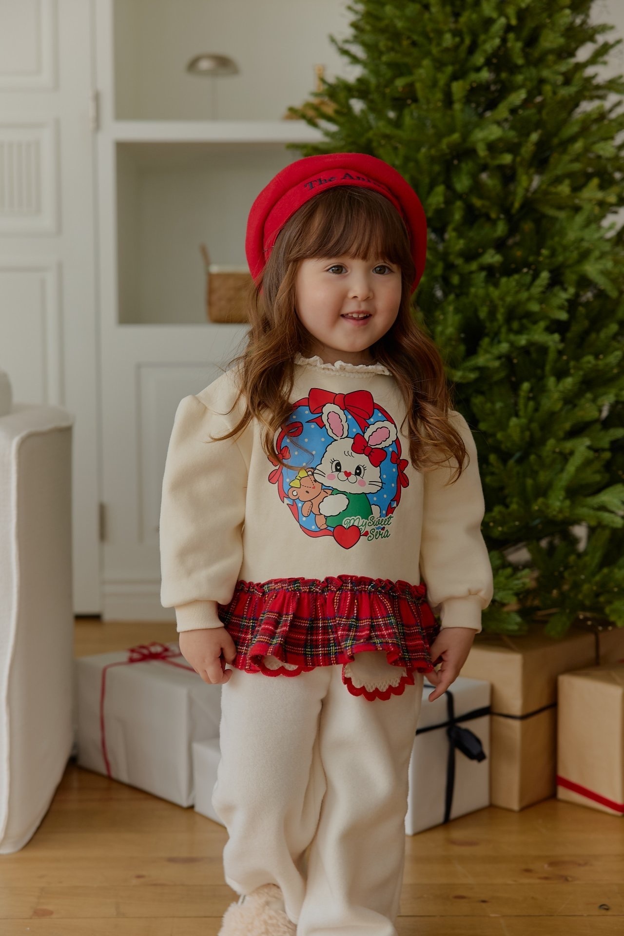 Sera Check Frill Sweatshirt