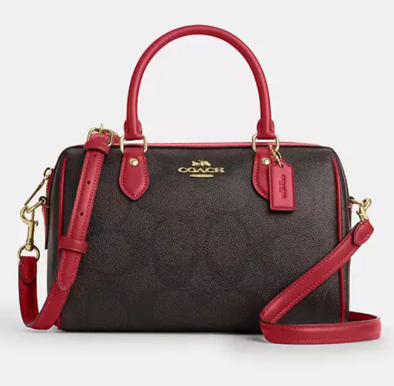 [U] COACH IM/WALNUT/TRUE RED CCD76 MAXI SIG RWN, 196395997695 (UCO132)