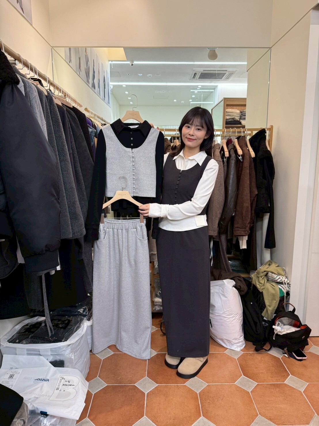 GB5252 波波鈕扣U領背心外搭