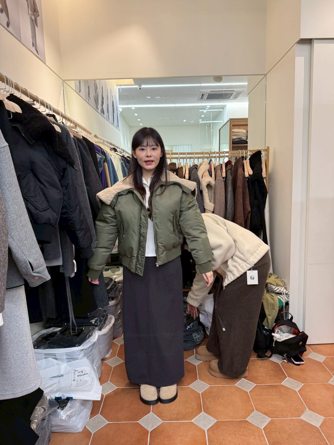 GB5201 羊羔毛拉鏈帽短版外套