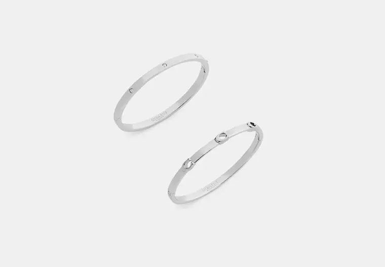 [U] COACH SILVER CCU44 SIGNATURE BANGLE SET, 889295701683 (UCO171)