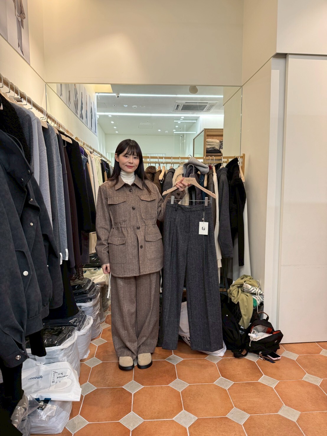 GB5249 柔軟壓褶直筒休閑西裝褲