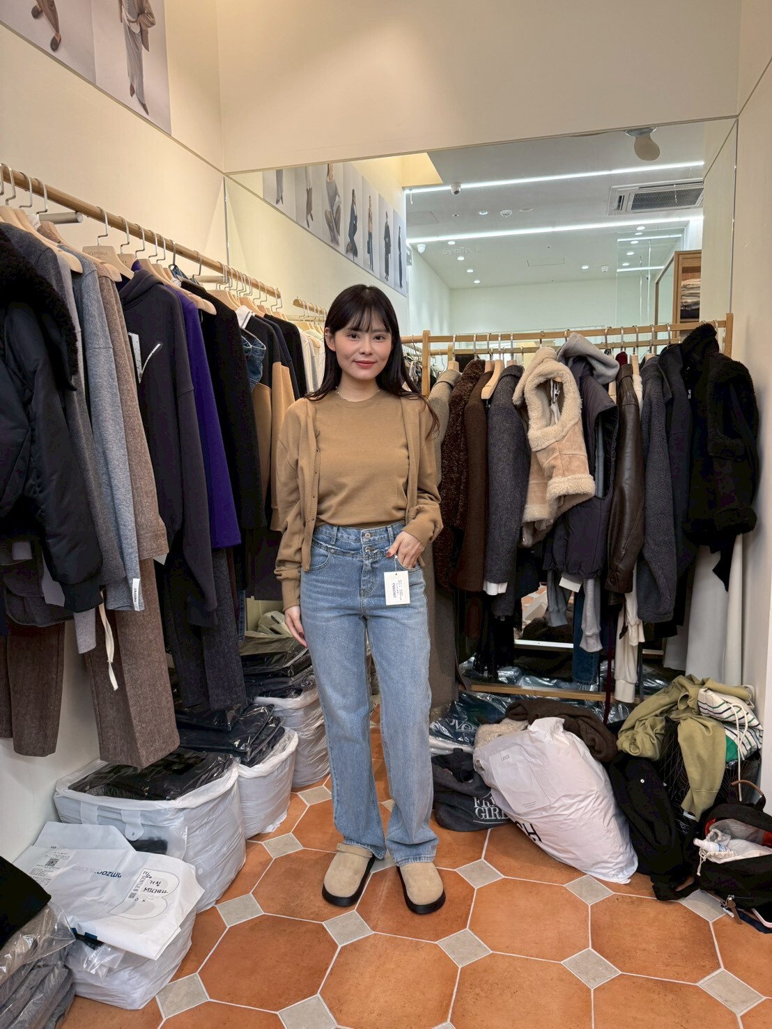 GB5222 軟綿收腰圓領背心外套套裝