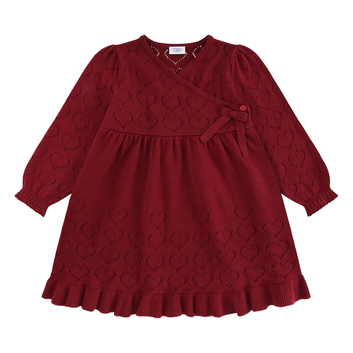 〖 Hust & Claire 〗酒紅簍空愛心洋裝