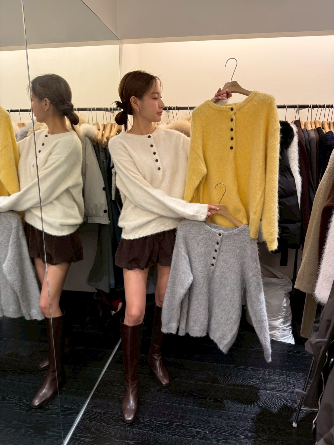 OB5214 羊駝毛羊毛混紡鈕扣上衣 *特價* (優惠碼同充值購物金不適用)