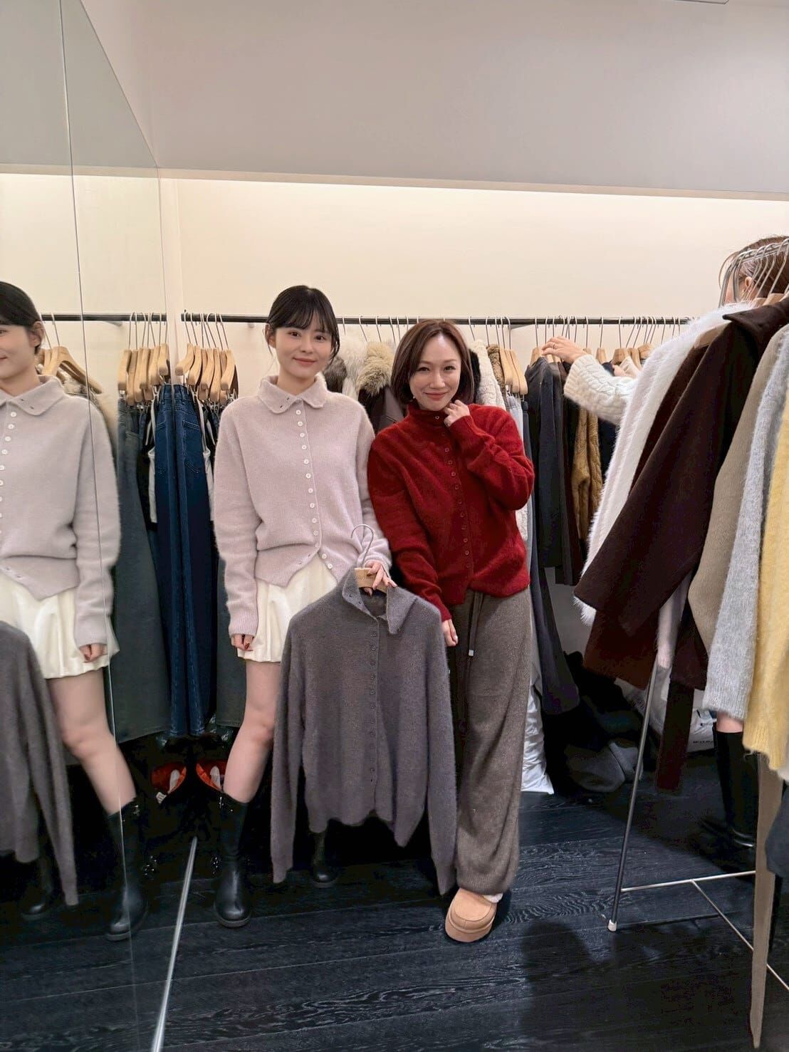 OB5213 羊毛混紡排扣開胸衫