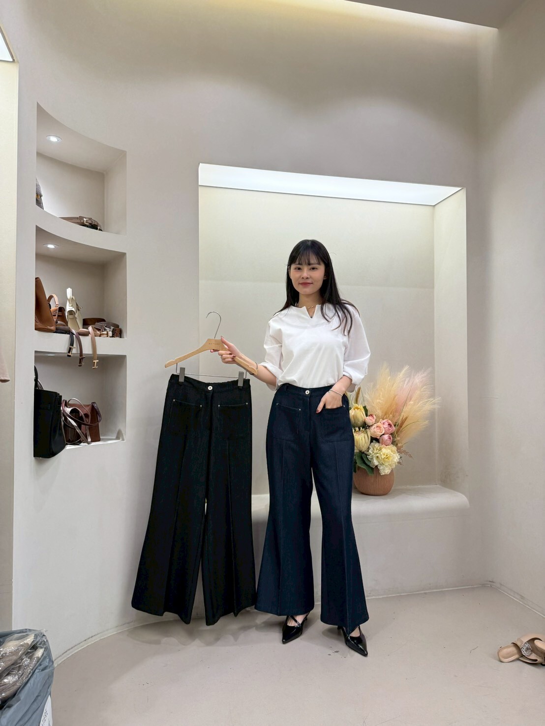 MA5202 仿牛仔喇叭褲