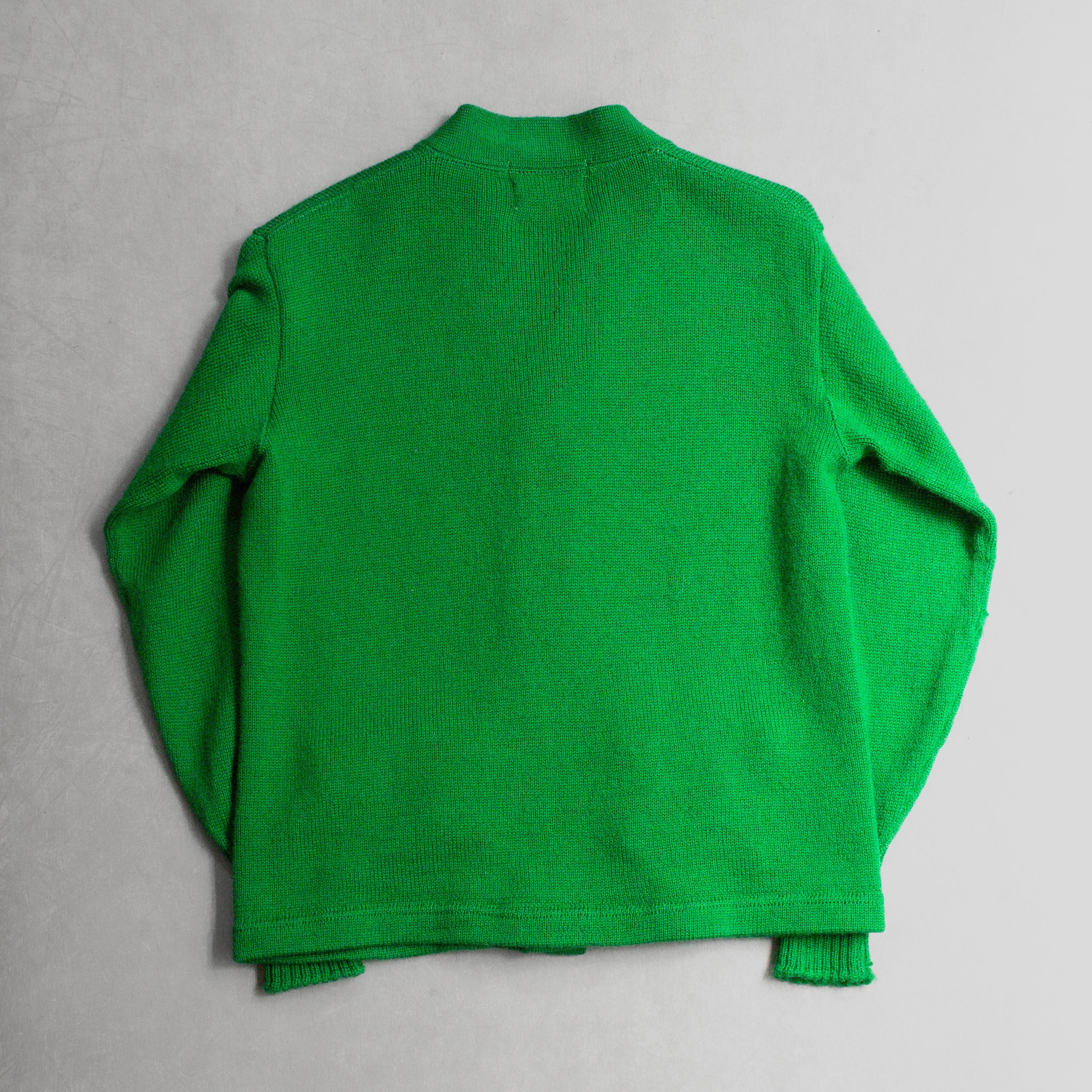 50S SKIPPER VARSITY CARDIGAN 美國製 草綠 素面 羊毛 校隊 開襟 針織毛衣