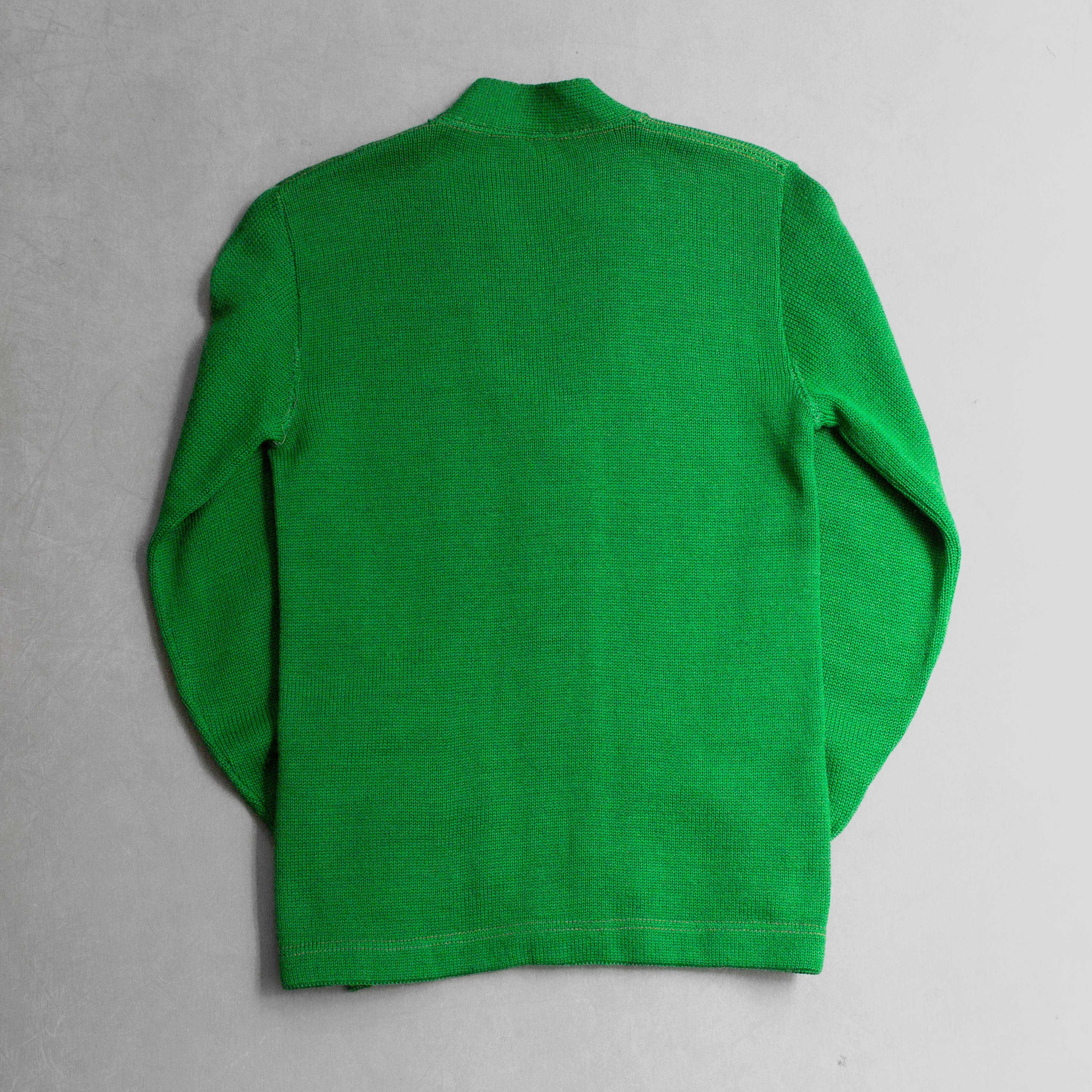 50-60S VINTAGE VARSITY CARDIGAN 美國 草綠 素面 校隊 開襟 針織毛衣