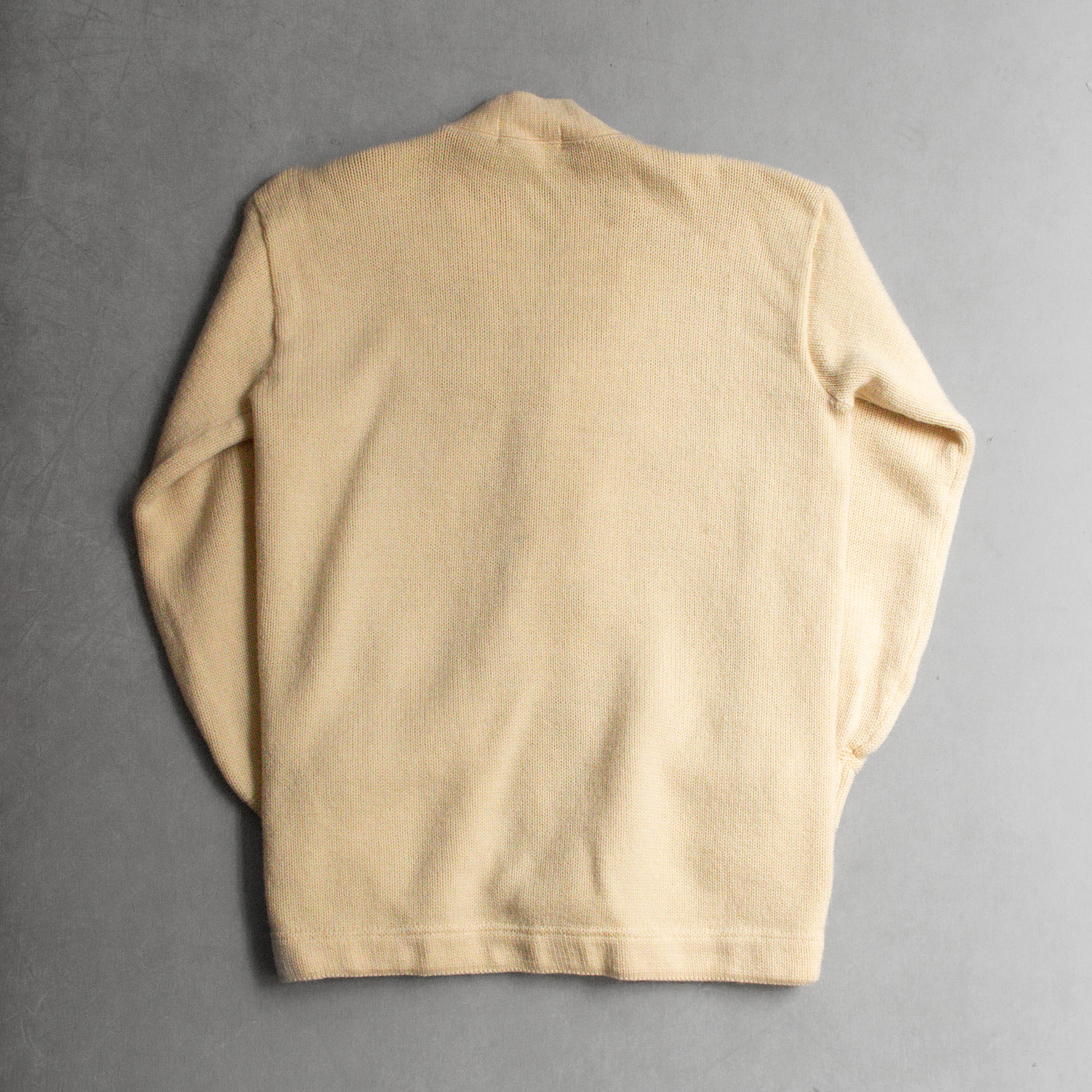 50-60S WESSMAN VARSITY CARDIGAN 美國製 米白 素面 校隊 開襟 針織毛衣