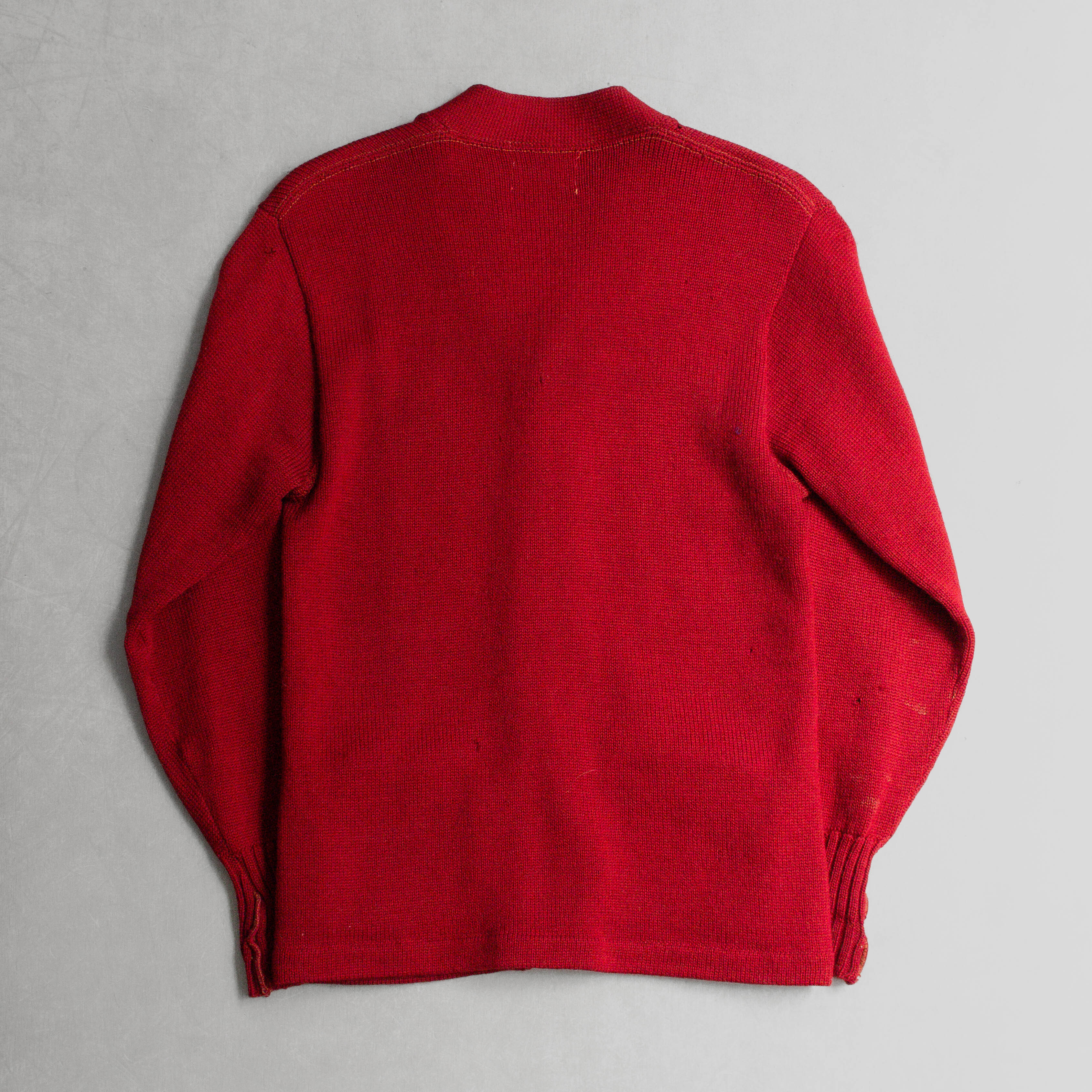 50S PURITAN VARSITY CARDIGAN 美國製 酒紅 素面 羊毛 校隊 開襟 針織毛衣