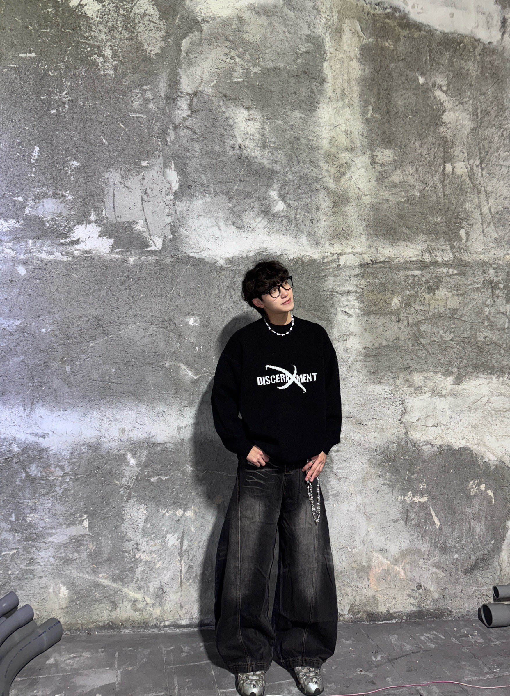 (GOAL) DCM 十字星 字體 鬆軟 針織毛衣