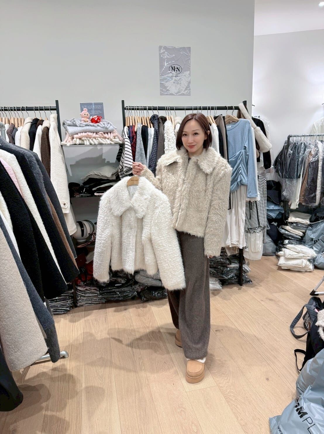 MN5211 高檔羊毛翻領毛毛鋪棉外套