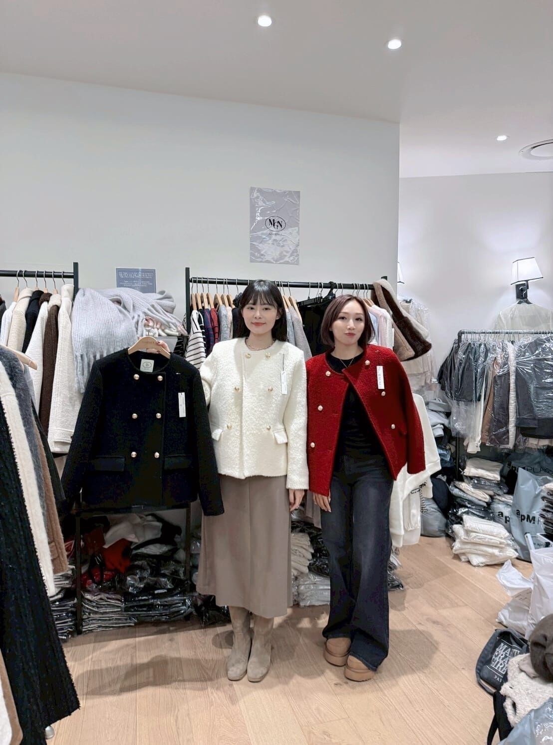 MN5202 氣質小香風雙排金扣外套