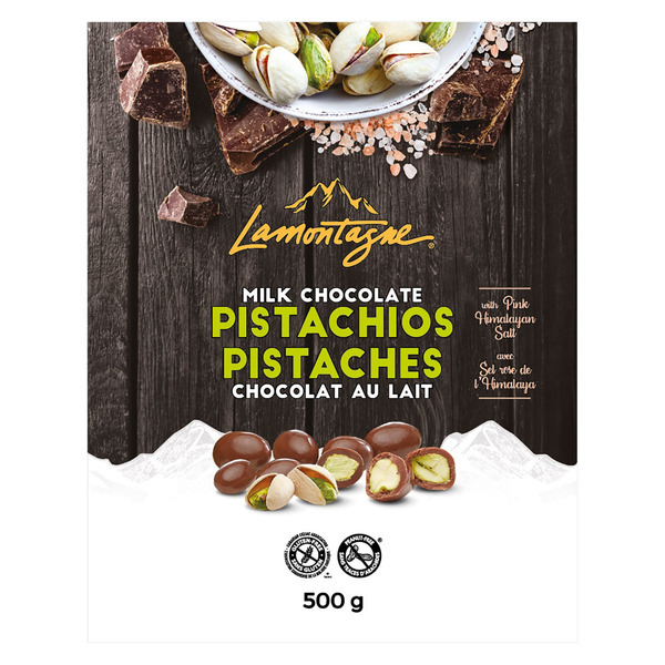加拿大直送 Lamontagne 喜馬拉雅鹽牛奶開心果朱古力 500g