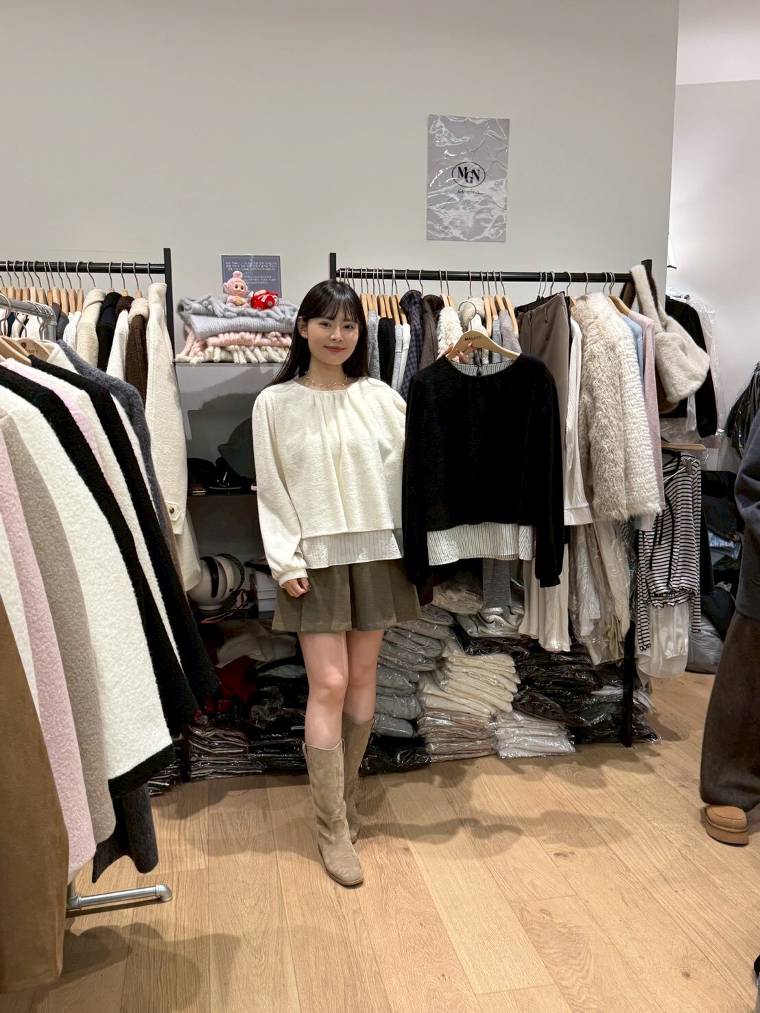 MN5214 假兩件娃娃款上衣