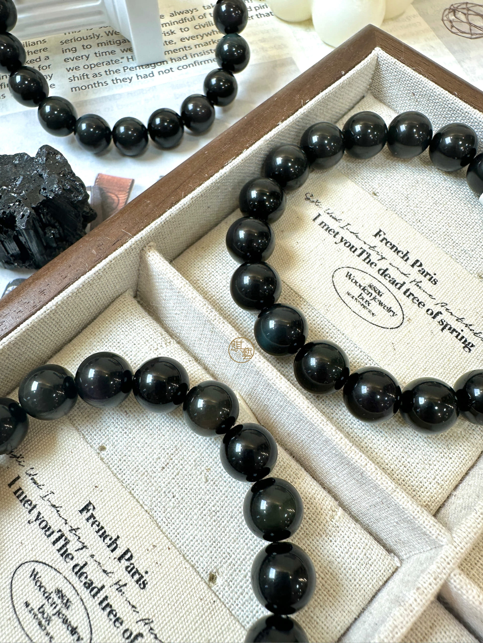 彩虹黑曜石手串10mm｜多色光暈・強效防護・情緒平衡