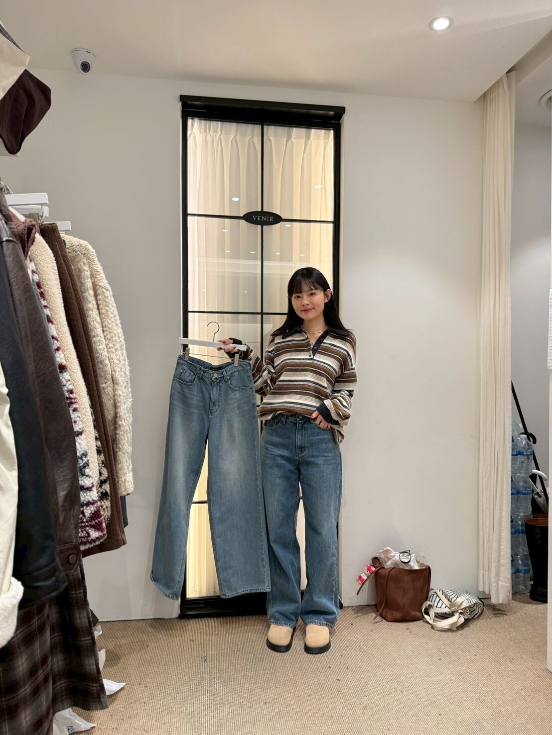 VR5219 溫暖舒適拉絨內襯牛仔褲 (S/M/L)