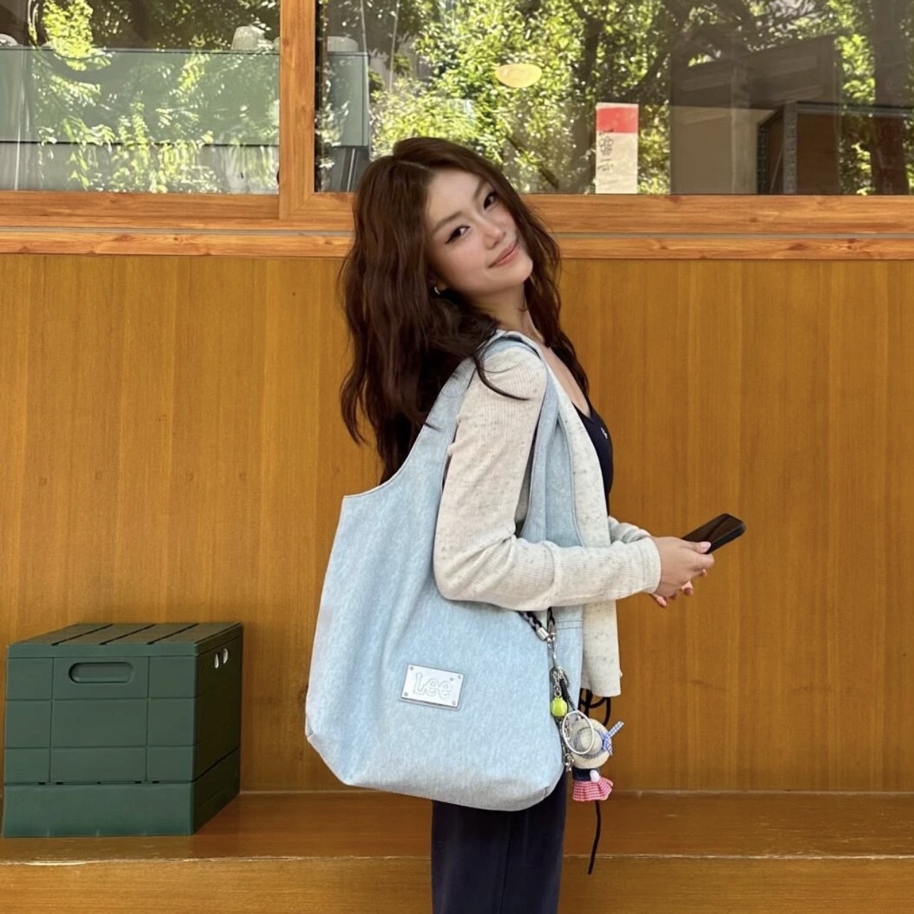 LEE 冰川雪花 托特包 皮質 單肩包 大容量 HOBO 電腦包