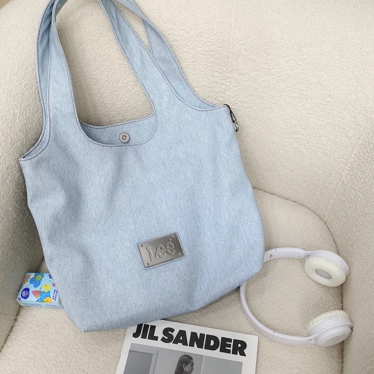 LEE 冰川雪花 托特包 皮質 單肩包 大容量 HOBO 電腦包