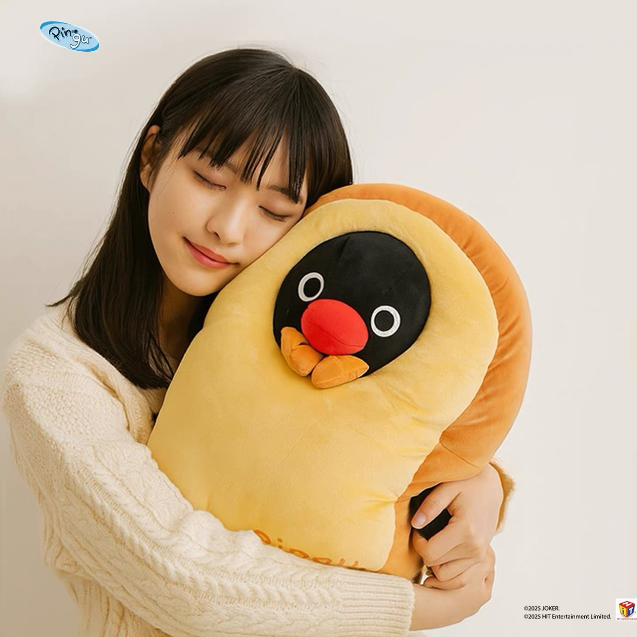 PINGU 企鵝家族 麵包坊系列 超大吐司 玩偶抱枕