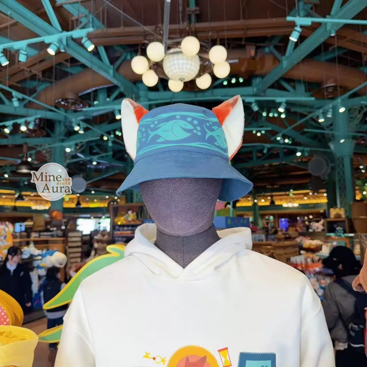 胡尼克 Nick 立體耳朵 造型 魚圖案 漁夫帽 帽子 動物方城市 Zootopia -上海迪士尼樂園