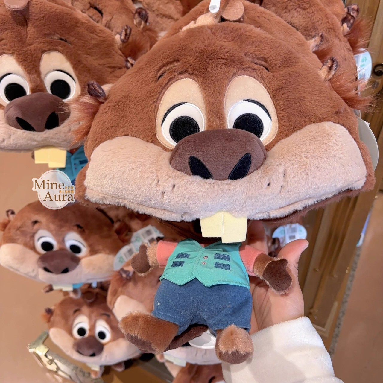 聶狸寶 Nibbles 河狸 大頭小身體絨毛 造型帽 帽子 頭套 動物方城市 Zootopia -上海迪士尼樂園