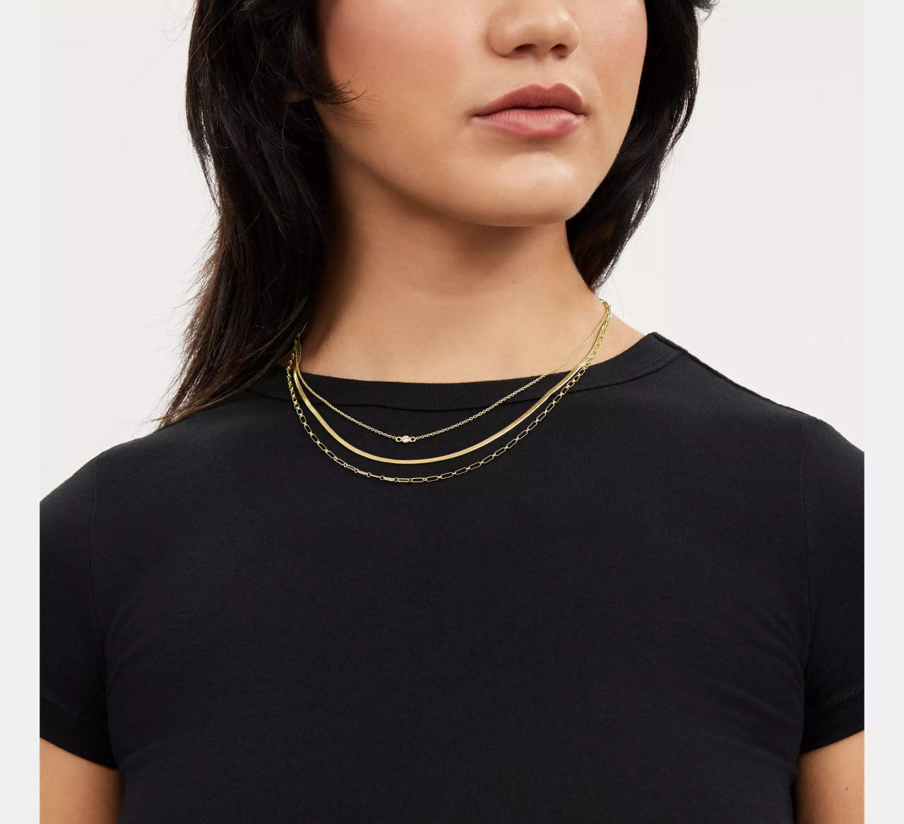 [U] COACH GOLD CT068 DELICATE LAYERED CHAIN NECKLACE, 889295595152 (UCO187)
