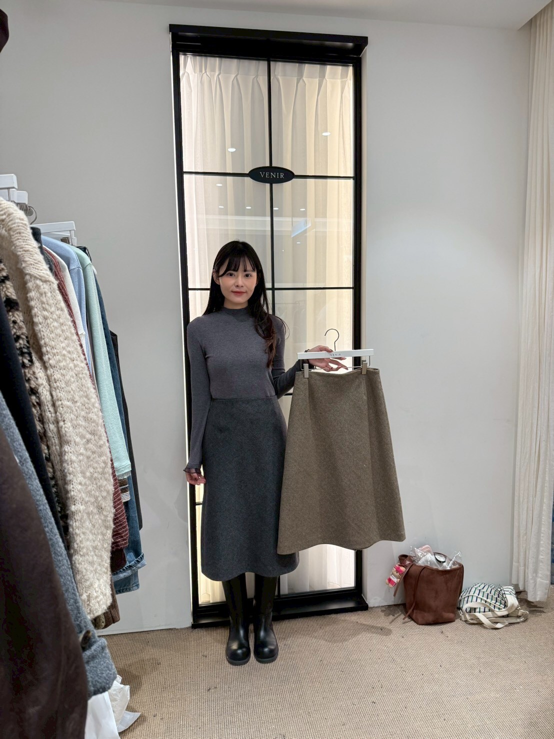 VR5231 羊毛人字紋A字半身裙 (S/M)