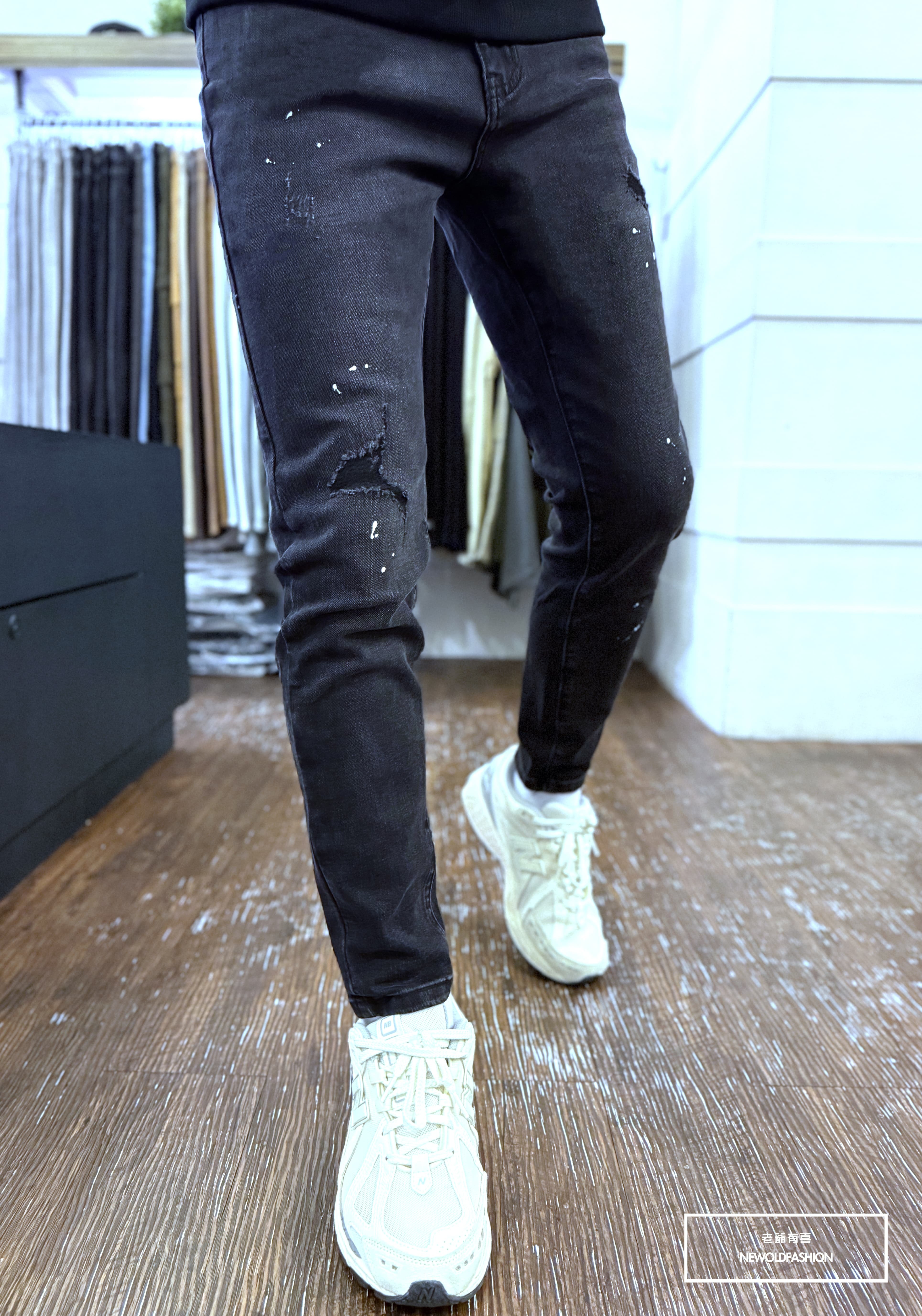 『新品上市』重磅白漆車縫破壞小直筒(NOF25111575)