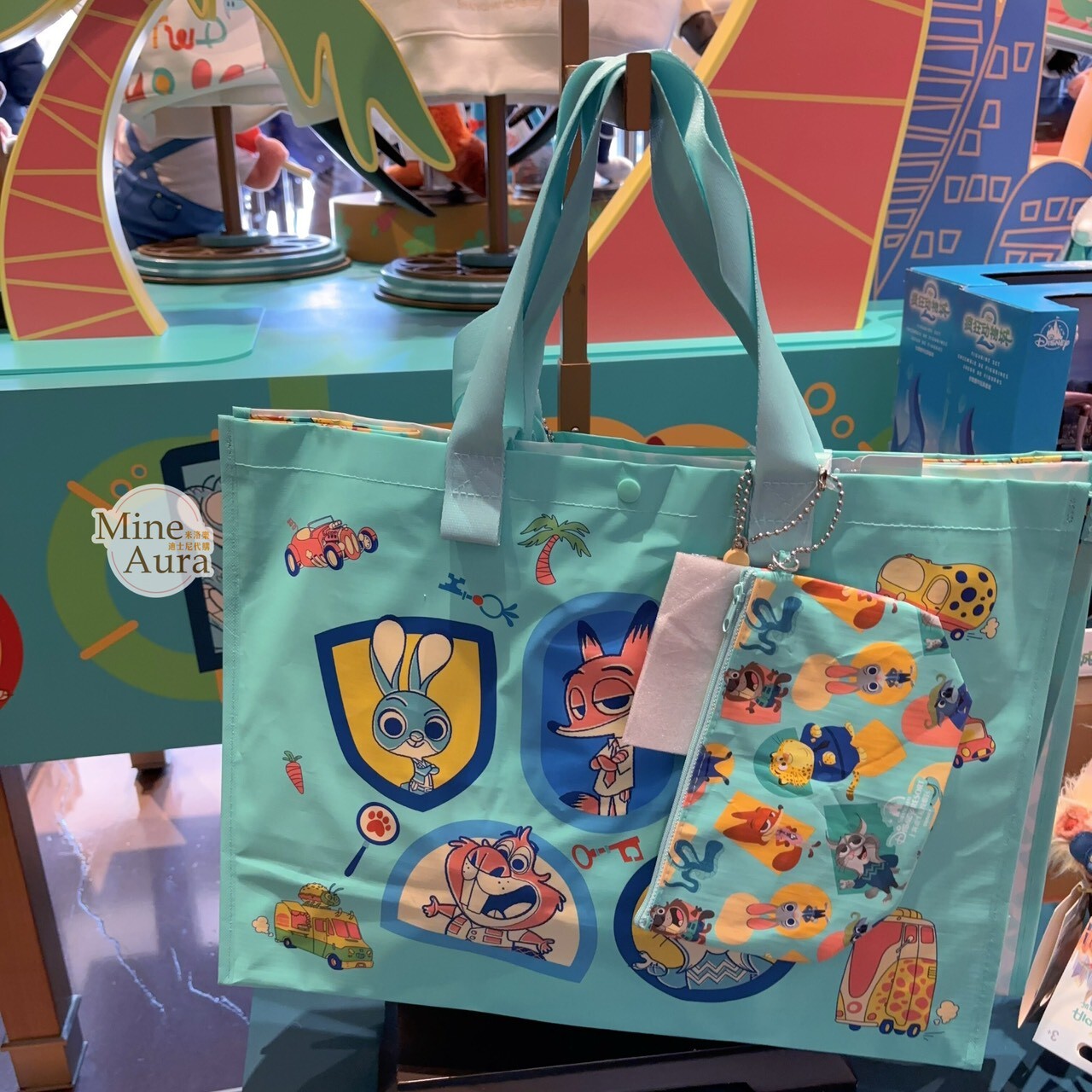 動物方城市 Zootopia 圖案 手提 環保袋 購物袋 附收納袋 -上海迪士尼樂園