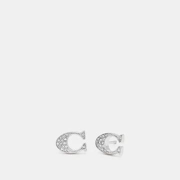 [U] COACH SILVER 29824 SIGNATURE STUD EARRINGS, 889295303269 (UCO192)