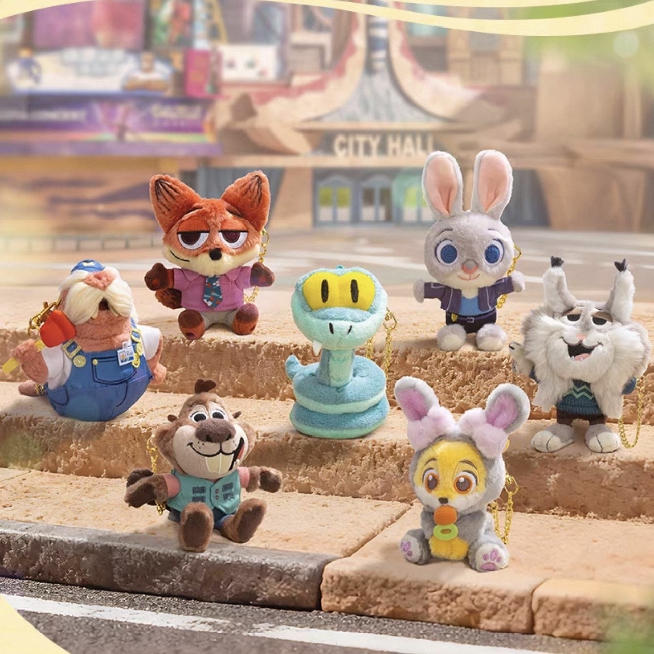 動物方城市 Zootopia 經典角色 絨毛 造型 鑰匙圈 吊飾 -上海迪士尼樂園