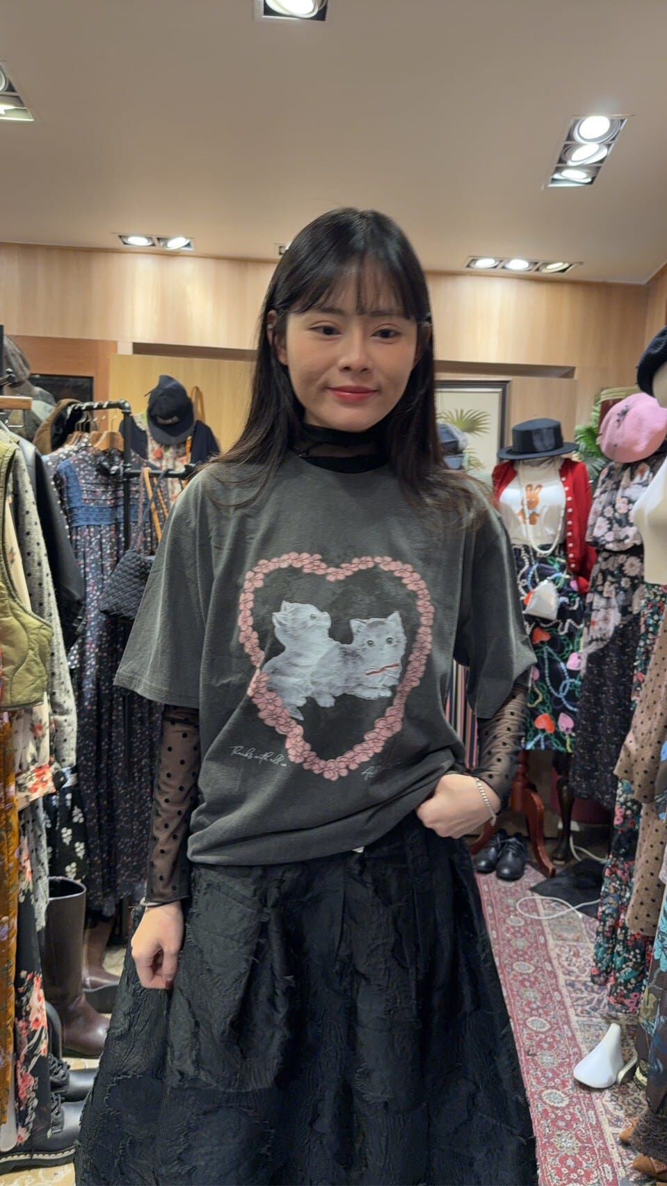 KM5264 愛心貓咪Tee