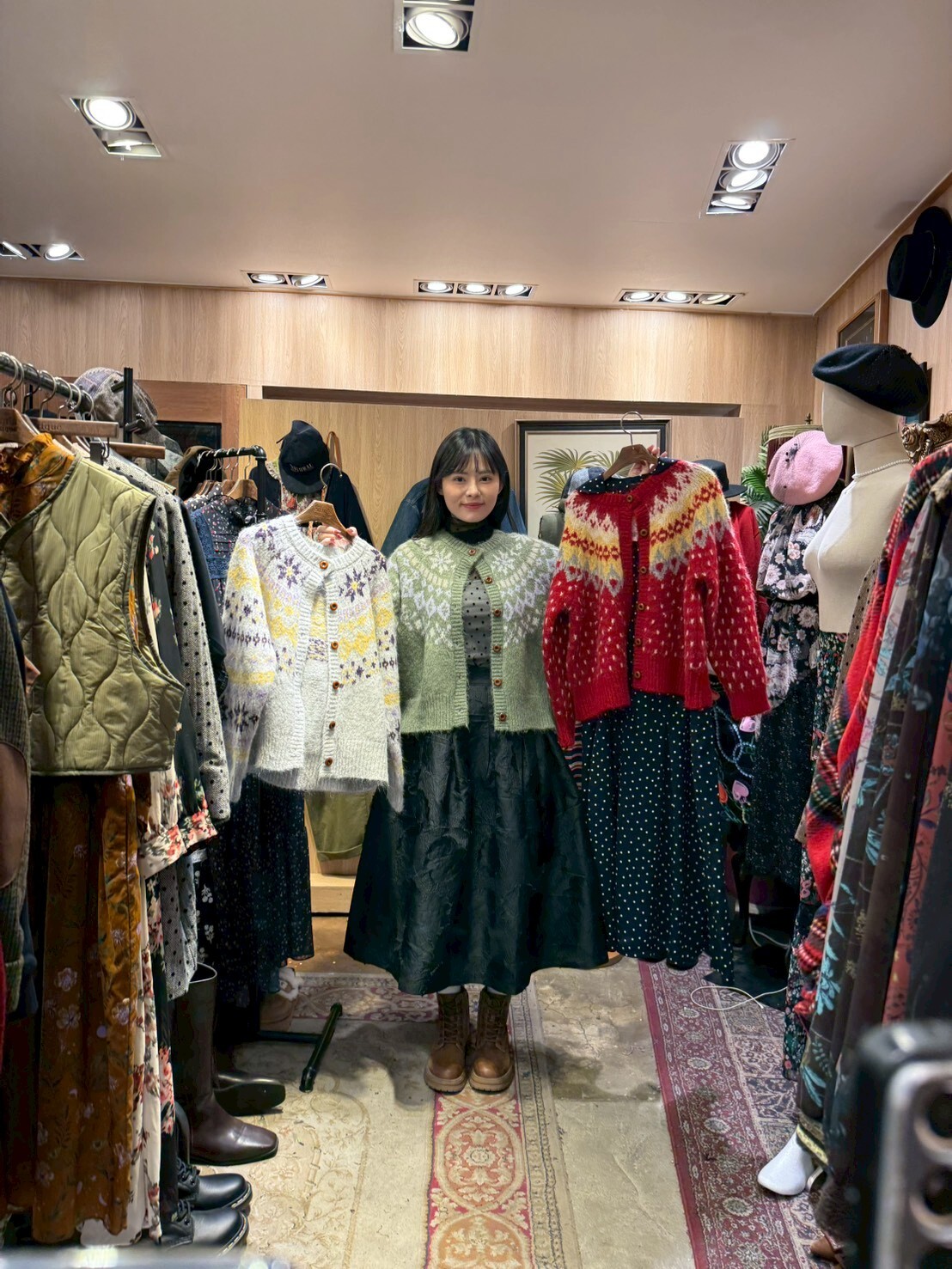 KM5267 爾島圖案羊毛開胸衫