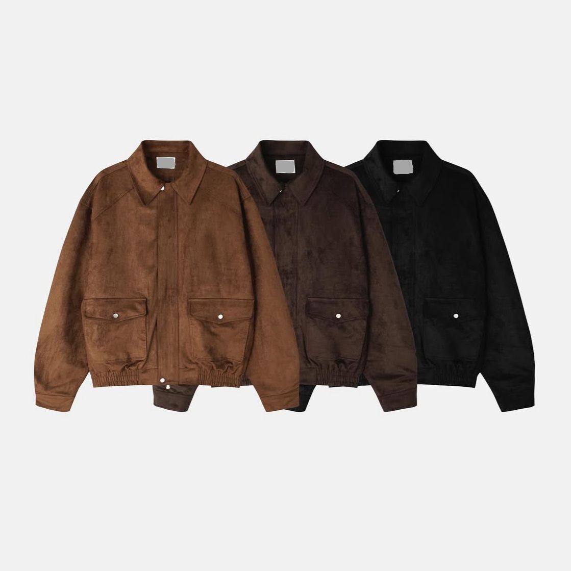 反領拉鍊猄面褸 JK2705