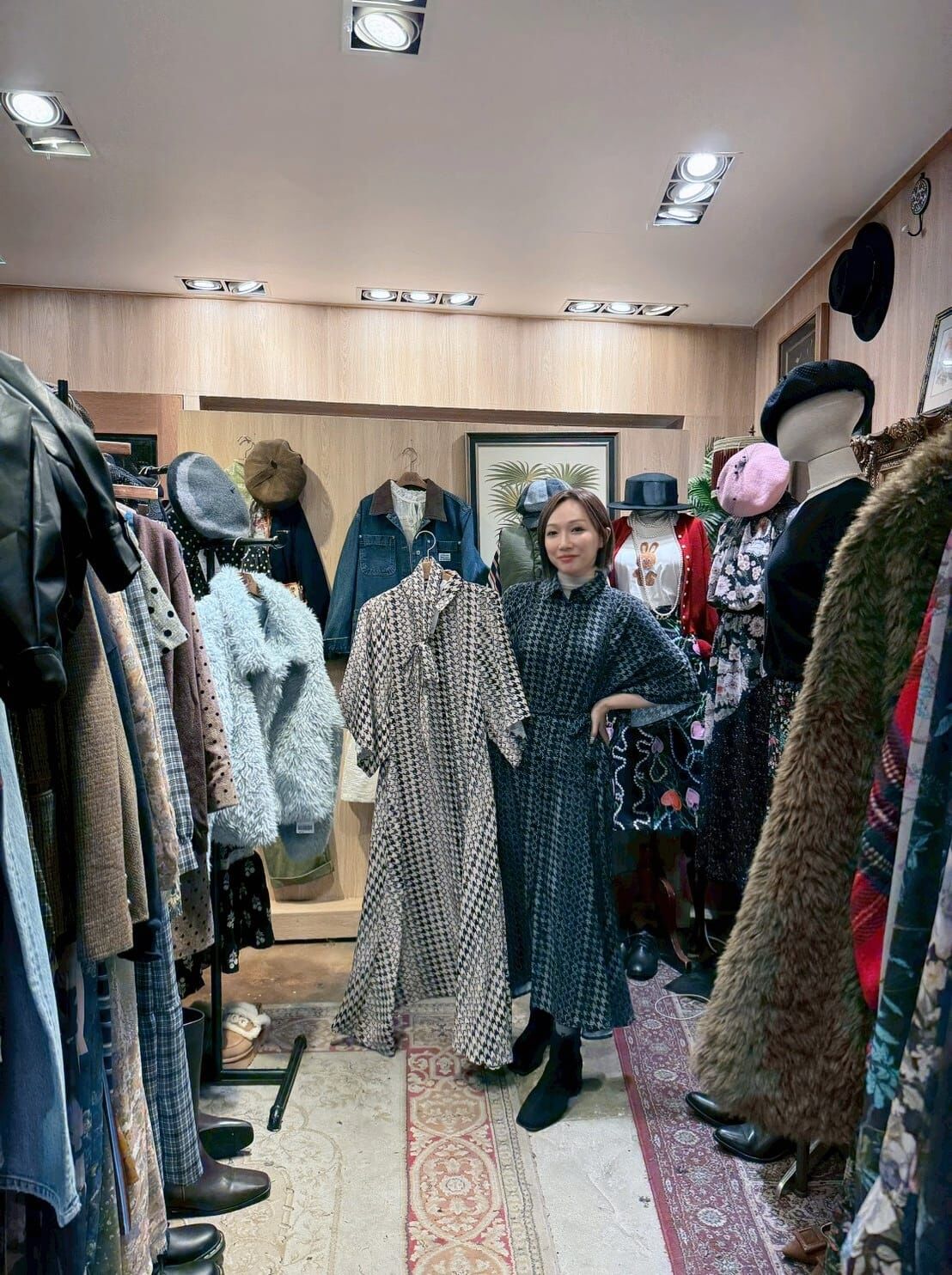 KM5224 千鳥格紋襯衫款連衣裙