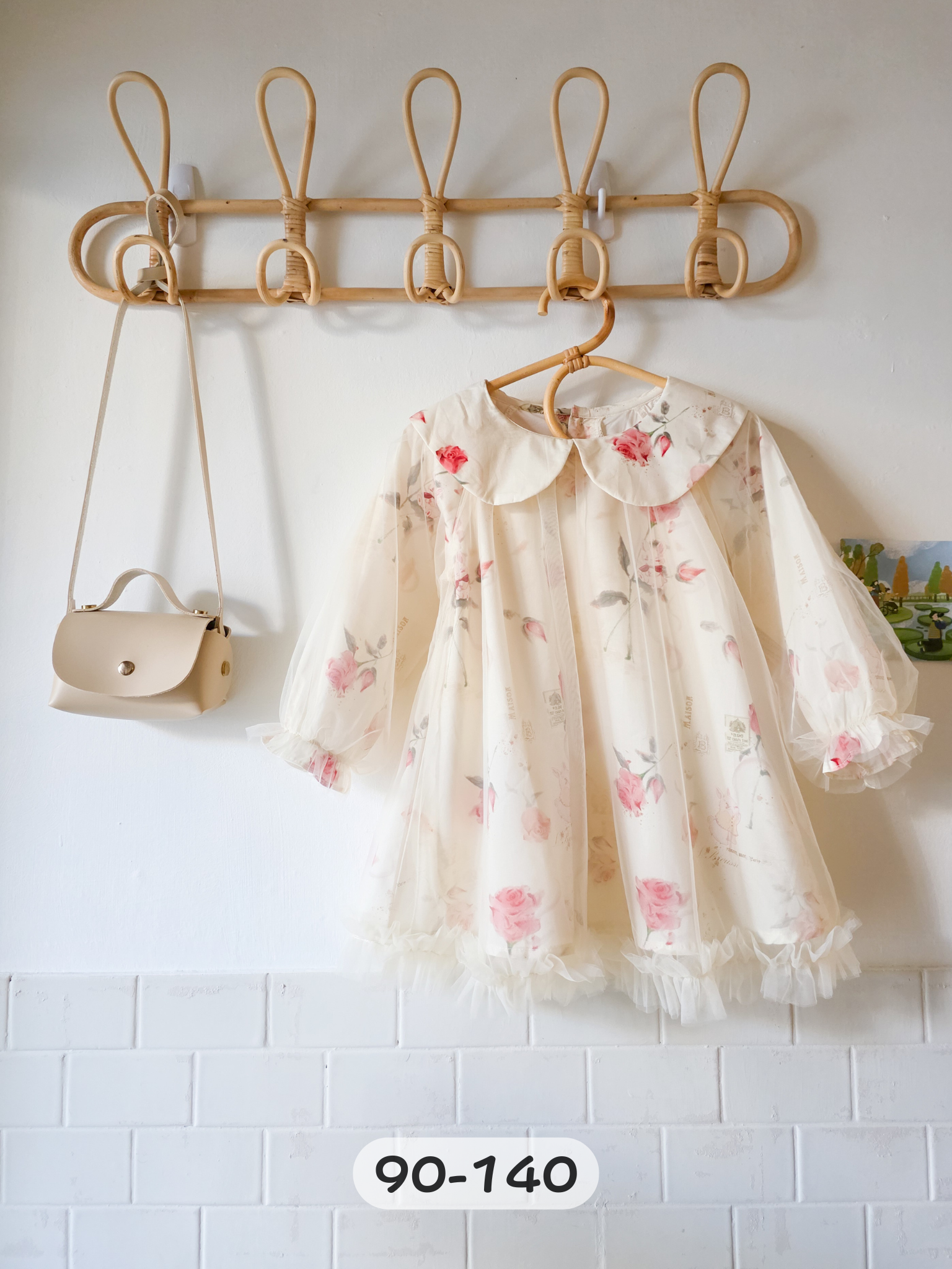 紗紗玫瑰 長袖洋裝/ 連身裙