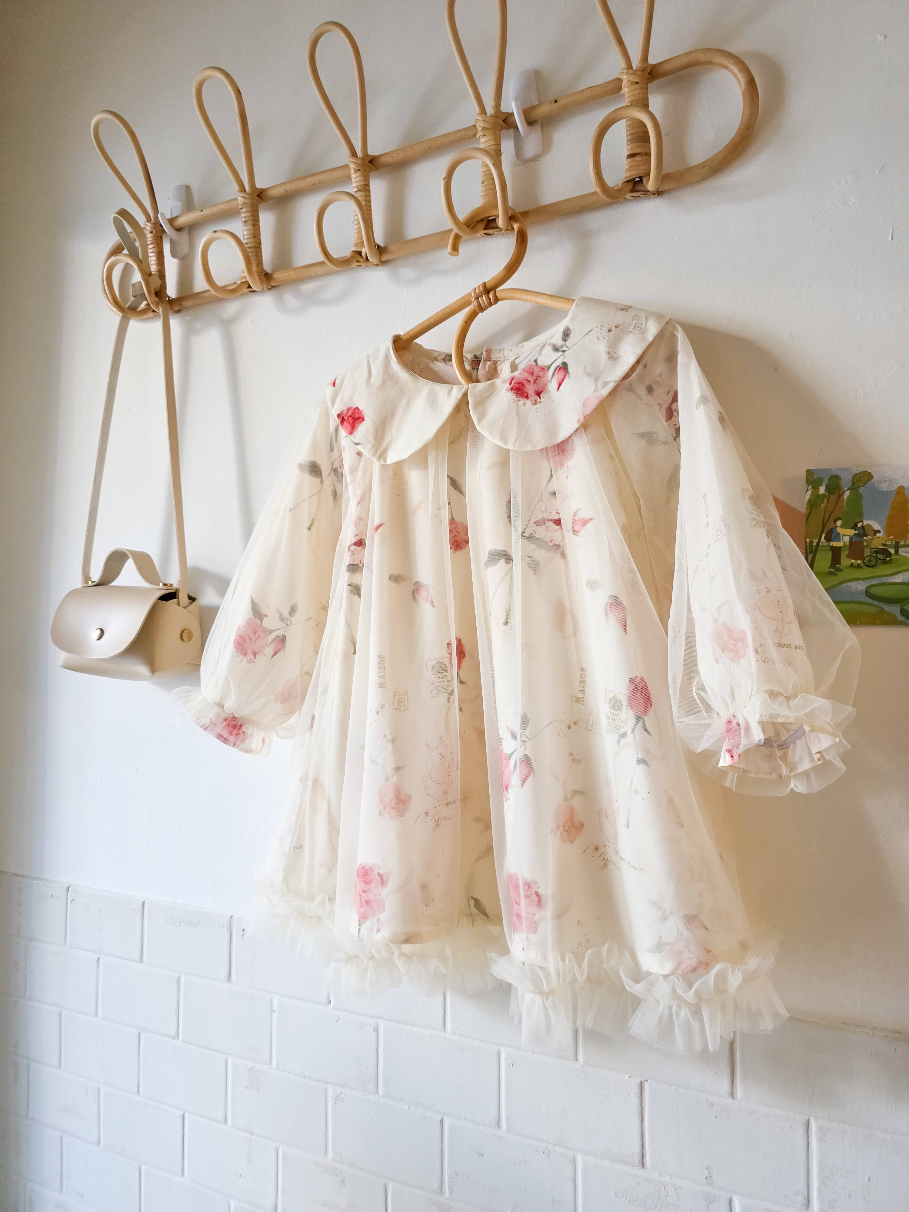 紗紗玫瑰 長袖洋裝/ 連身裙