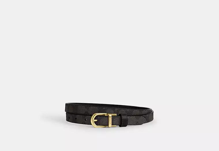 [U] COACH GOLD/BLACK BUCKLE CUT TO SIZE BELT 18MM, 196395786039 (UCO211)
