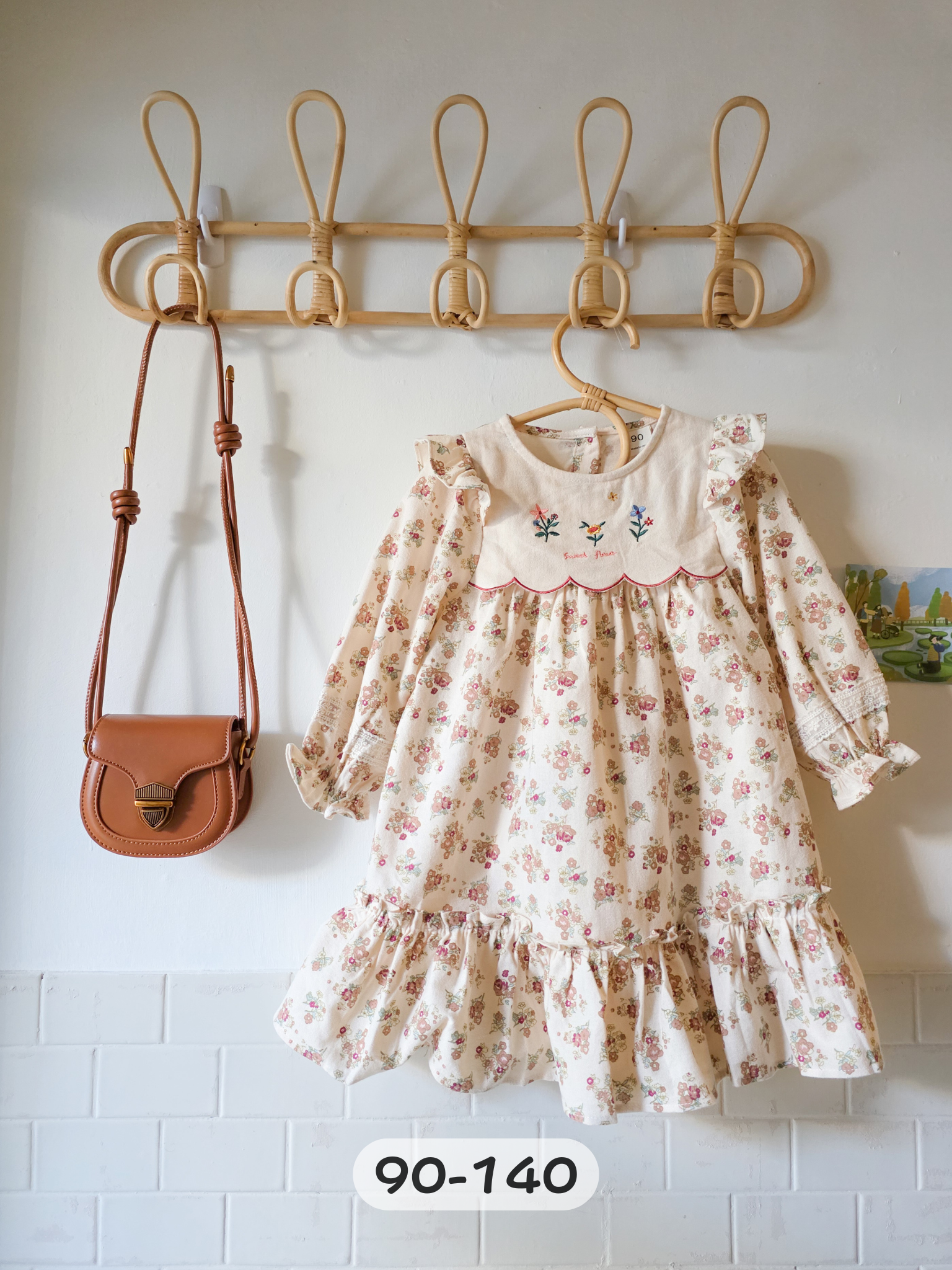 法式午茶花園 長袖洋裝/ 連身裙