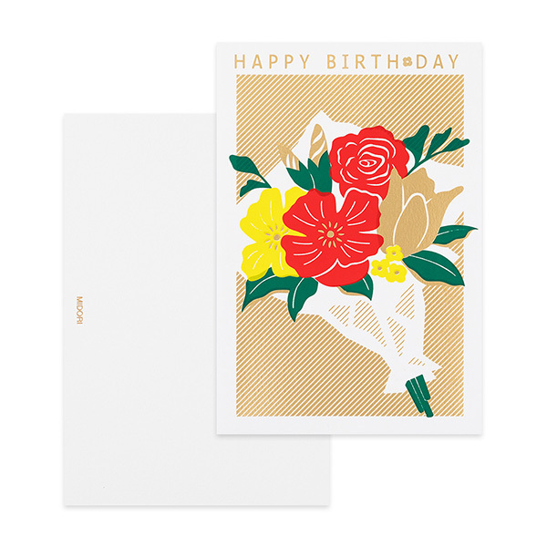 花束 彩色金箔卡片｜MIDORI 日本