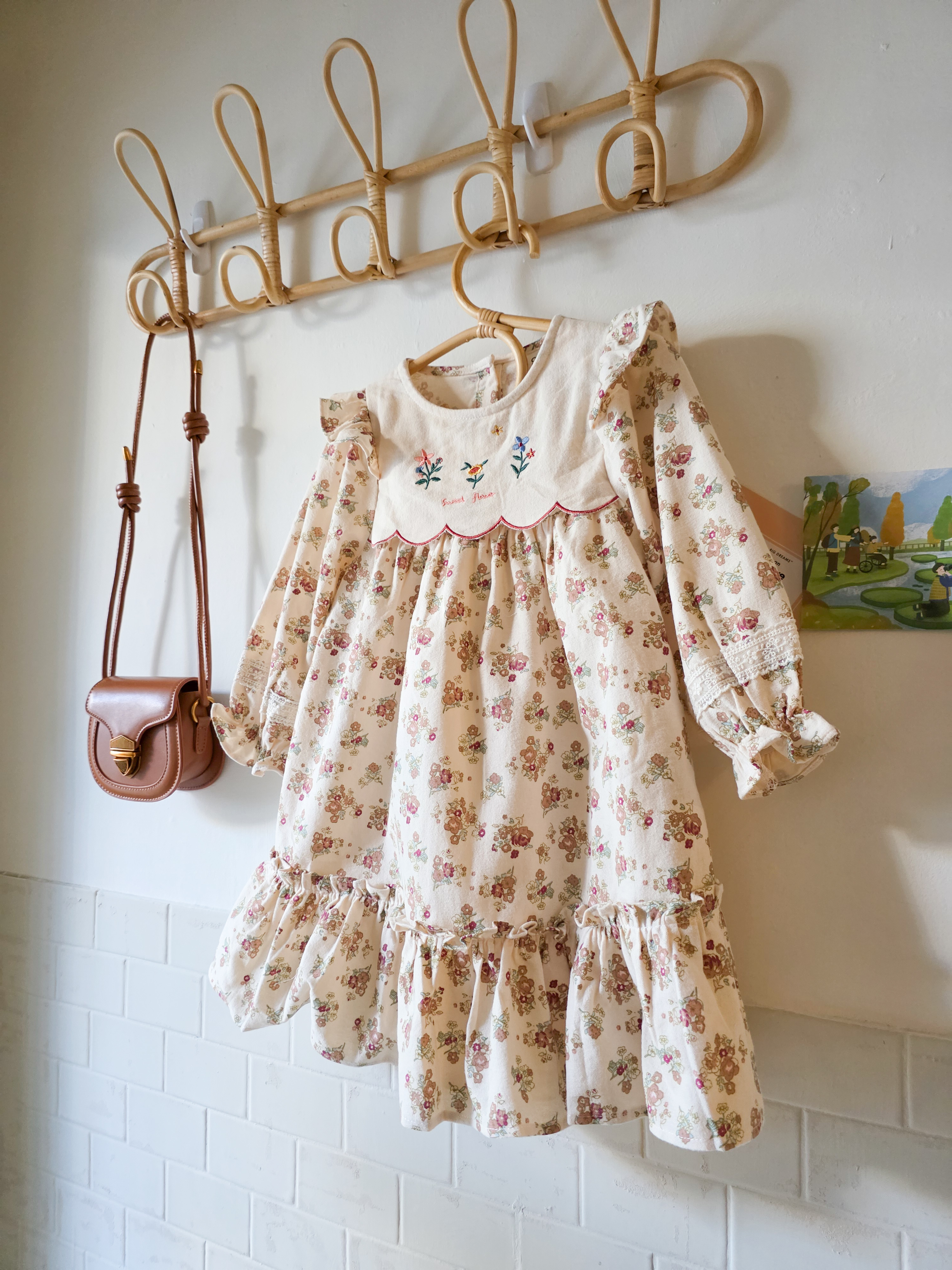 法式午茶花園 長袖洋裝/ 連身裙