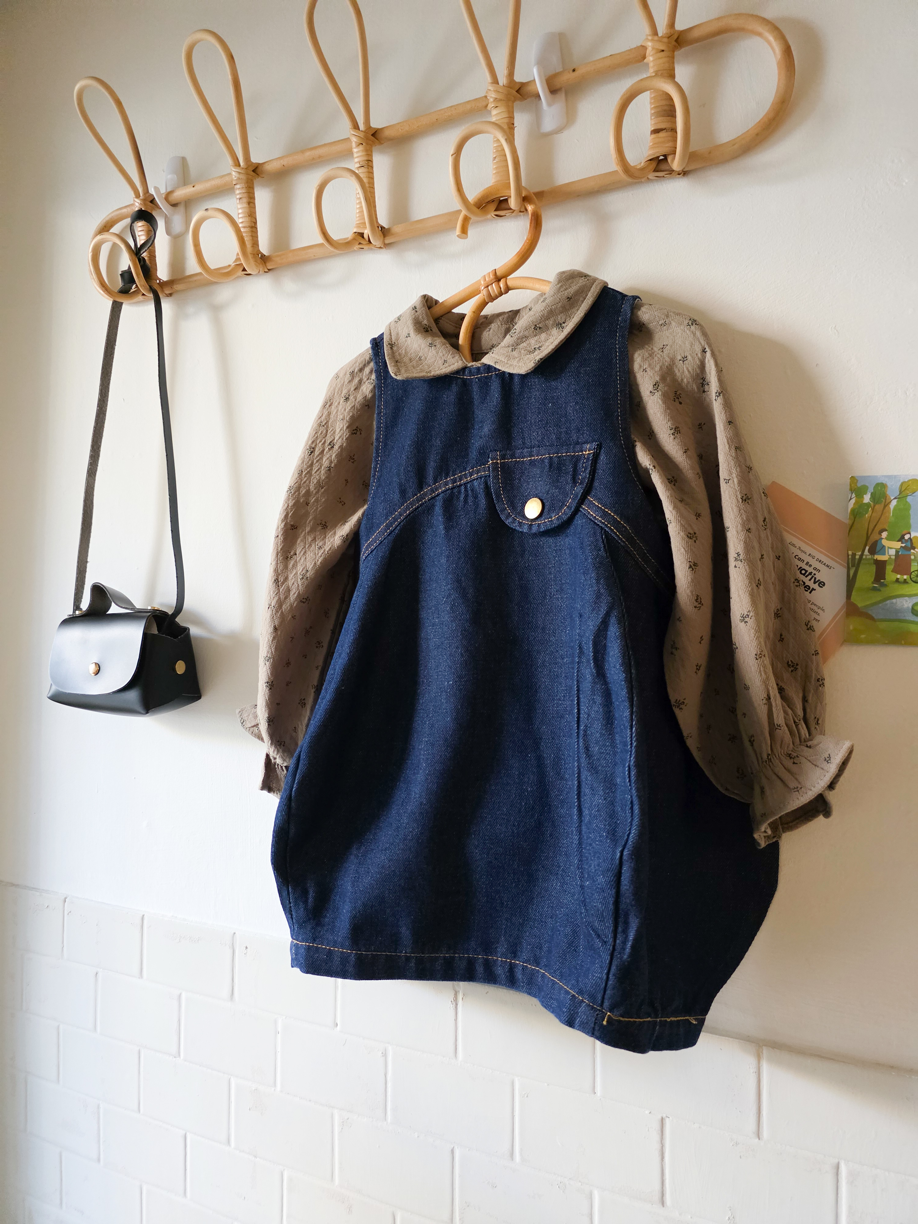 甜栗單寧 長袖洋裝/ 連身裙2件組