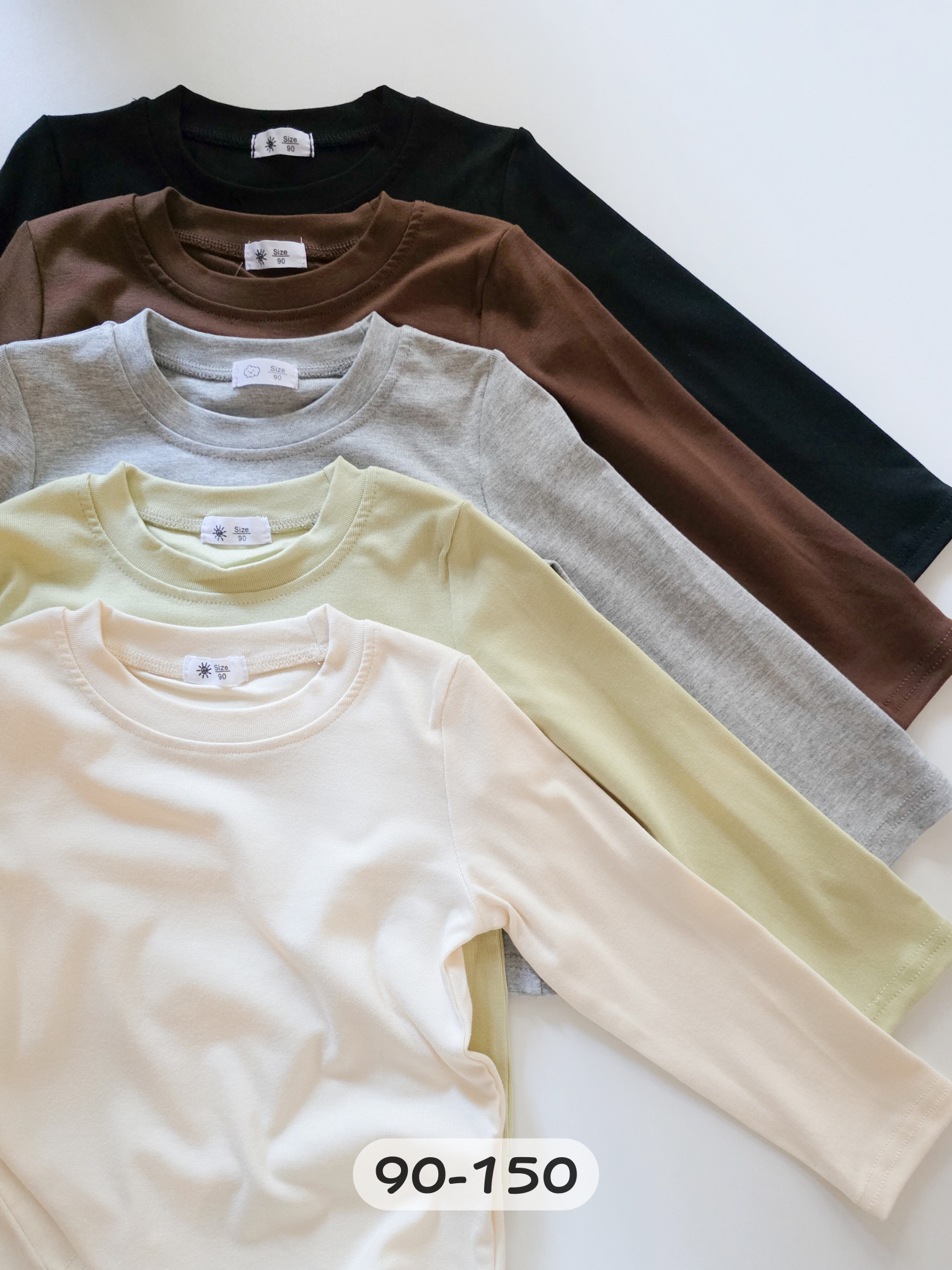 素面圓領舒適內搭上衣