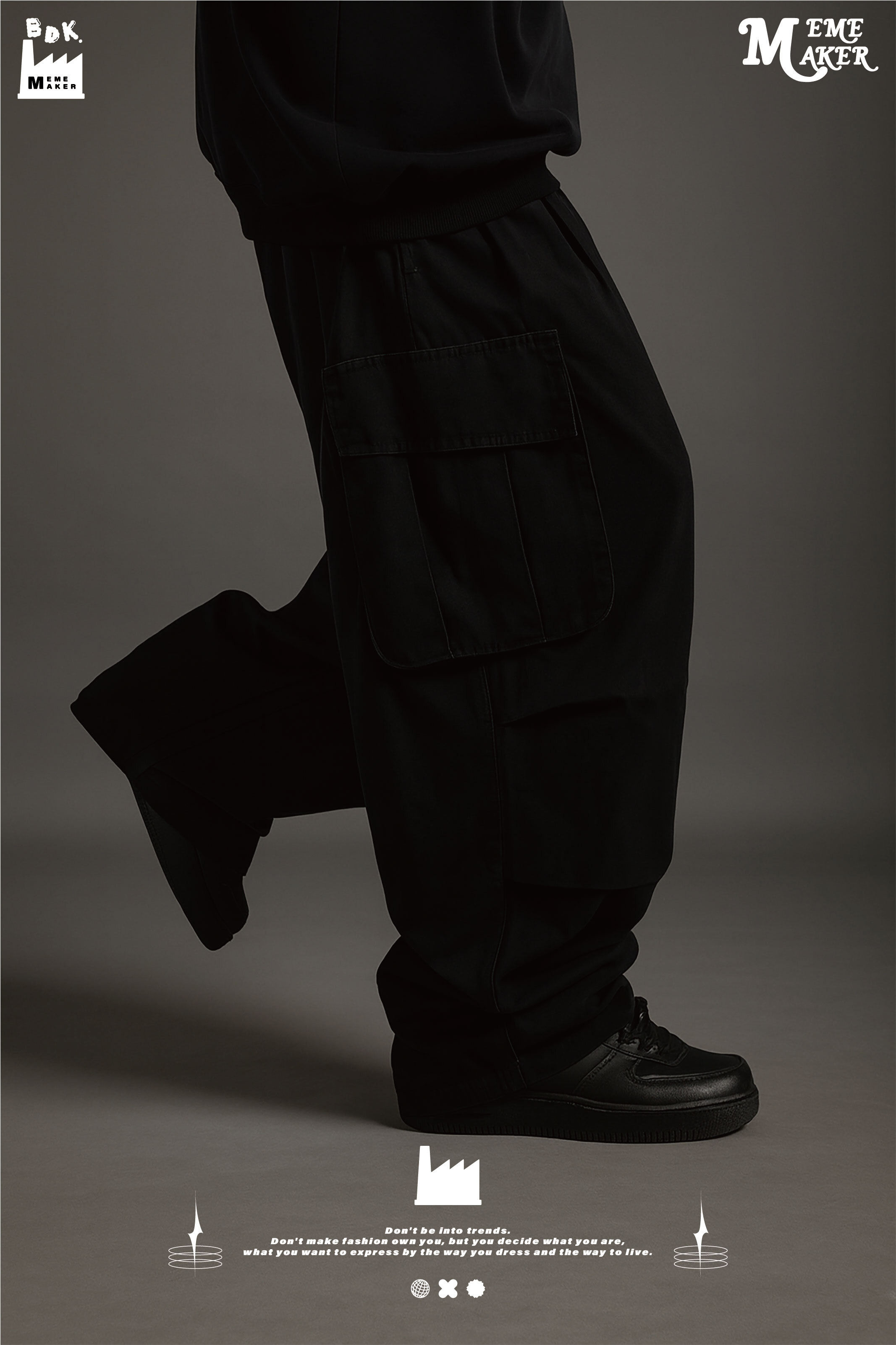 BDK.製造 - 垂墜大口袋工裝長褲 - 長褲〈BDK2520〉