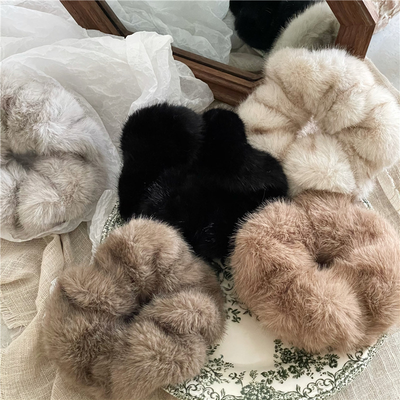 《6400》柔軟仿貂毛絨摺皺大腸圈