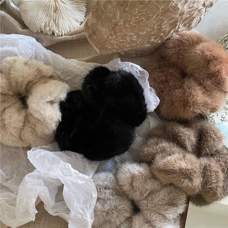 《6400》柔軟仿貂毛絨摺皺大腸圈