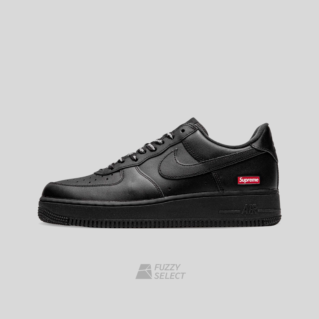 【逢甲 FUZZY】Supreme X Nike Air Force 1 全黑 紅標 聯名款 CU9225-001